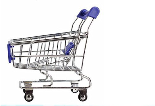 nicebuty Mini Supermercado Carrito Carrito De La Compra cesta de almacenamiento de modelo des (azul)