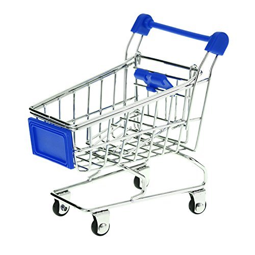 nicebuty Mini Supermercado Carrito Carrito De La Compra cesta de almacenamiento de modelo des (azul)