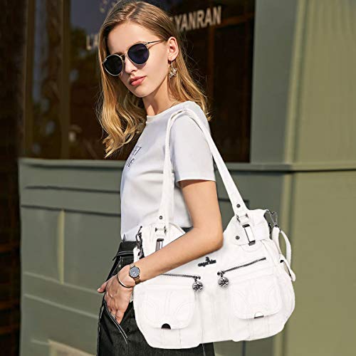 NICOLE＆DORIS Grande Mujer Bolsos Bandolera Casual de Hombro Bolsos de Mano Bolsos Bolera Blanco