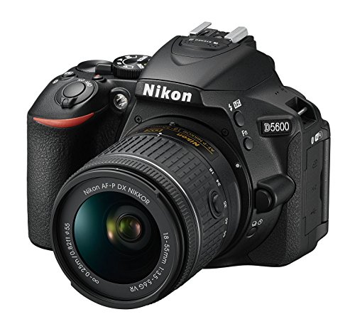 Nikon D5600 - Kit de cámara réflex de 24.2 MP con objetivo AF-P DX 18 - 55 mm VR, pantalla táctil de 3", Full HD, color negro - Versión Europea