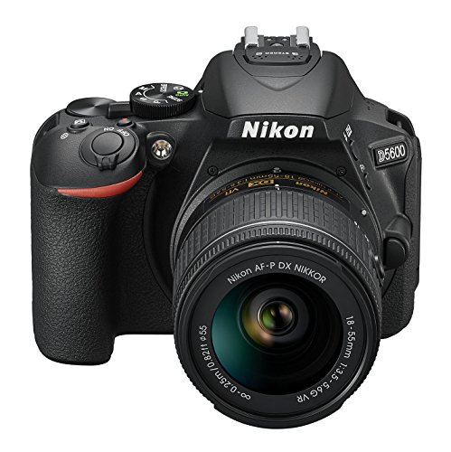 Nikon D5600 - Kit de cámara réflex de 24.2 MP con objetivo AF-P DX 18 - 55 mm VR, pantalla táctil de 3", Full HD, color negro - Versión Europea