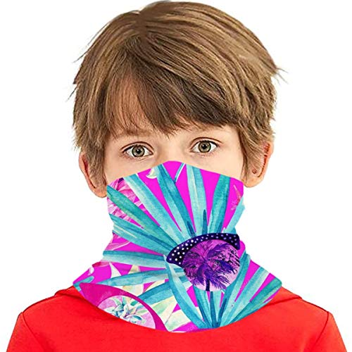 Niños Cara Toalla Protectora Palmera Piña Gafas De Sol Flor 3d Impreso Sunproof Transpirable Cuello Bufanda Para Al Aire Libre O Uso Diario