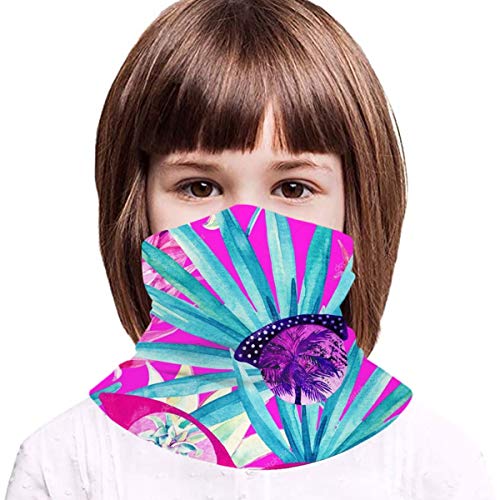 Niños Cara Toalla Protectora Palmera Piña Gafas De Sol Flor 3d Impreso Sunproof Transpirable Cuello Bufanda Para Al Aire Libre O Uso Diario