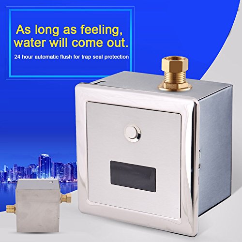 Niunion Válvulas inductivas automáticas para Inodoro, Lavabo de Montaje en Pared, detección automática, válvula de Descarga para urinario, baño, grifos para Inodoro