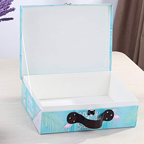 Non Cajas de Cartón de Almacenamiento Decorativo con Asa Maleta Tropical Porta Baratijas Maleta Caja de Cartón de Papel Contenedor