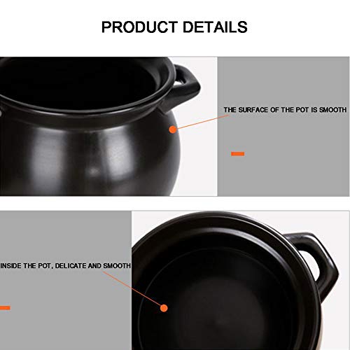 Non Stick Cazuela Con Tapa,Ideal Para Cociendo Slow Cooking Lento A Fuego Lento,Gran Capacidad Oval Cacerola Negro 4.3l