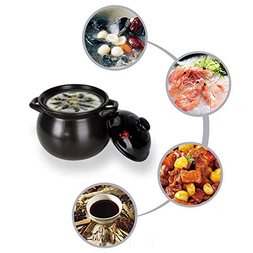 Non Stick Cazuela Con Tapa,Ideal Para Cociendo Slow Cooking Lento A Fuego Lento,Gran Capacidad Oval Cacerola Negro 4.3l