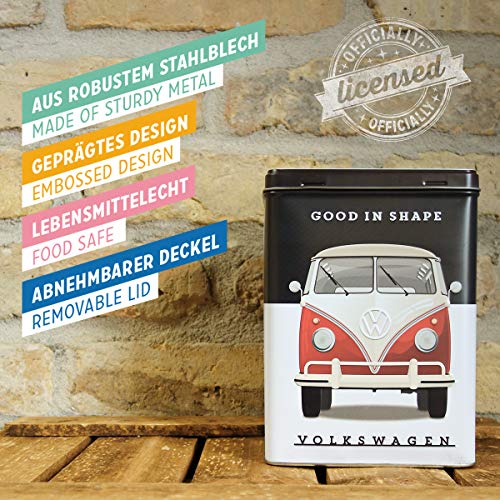 Nostalgic-Art Retro Vorratsdose L Volkswagen – Good in Shape – Idea de Regalo para los Fans de VW Bus, Lata de café Grande de Chapa, 3 l