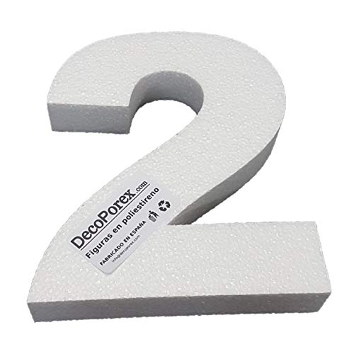 Numero en poliestireno expandido de 20 centimetros de Altura para Decoraciones, Manualidades, cumpleaños y Eventos (2)