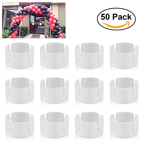 NUOLUX NUOLUX 50pcs globo arco conectores Clip anillo hebilla globo flor para la decoración de la boda del partido