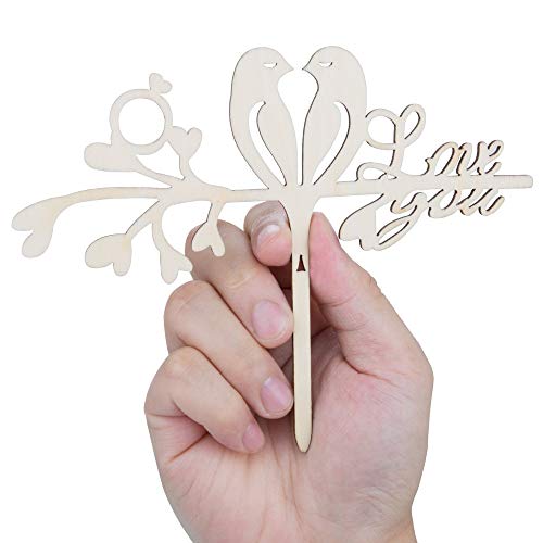 NvWang Cake Topper,Topper para Tartas de Love You Cake Topper de Madera de Boda Decoración de Tarta de Fiesta