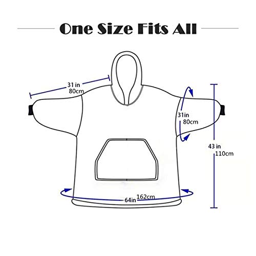 Odot Oversize Hoodie con Felpa, 3D Impresión Usable Bolsillo Bata Manta Sudadera con Capuch Caliente Chaqueta para Casa Sofá TV Oficina Cámping Invierno Hombre Mujer (Un tamaño,Estrellado)