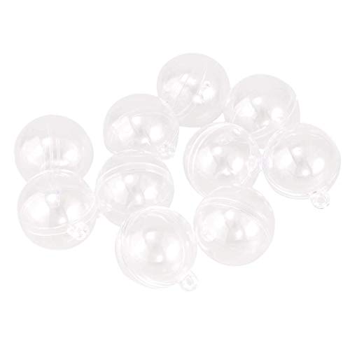 Ogquaton Bolas de plástico 10 unids Transparente Bolas rellenables Adornos Caja de Dulces de Navidad 4 Tamaño Choice-3cm Durabilidad