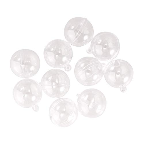 Ogquaton Bolas de plástico 10 unids Transparente Bolas rellenables Adornos Caja de Dulces de Navidad 4 Tamaño Choice-3cm Durabilidad