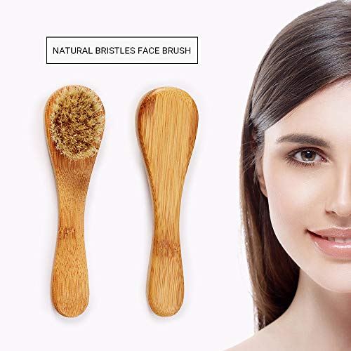 OHQ Bamboo Facial Pincel De Limpieza Limpiador Masajeador Fregadora Cepillo De Sombra De Ojos Pincel De Labios