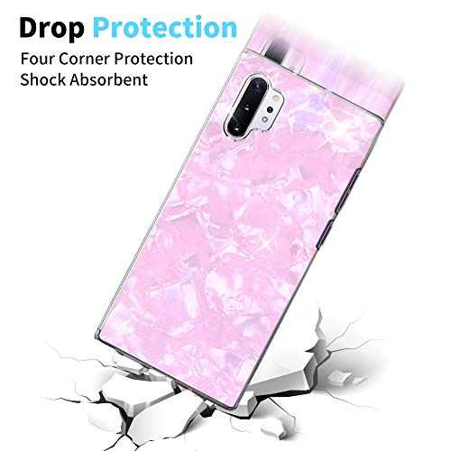 OKZone Funda Samsung Galaxy Note 10 Plus [con Protector Pantalla], Cárcasa Brilla Brillante Purpurina TPU Silicona Parachoque Teléfono Funda para Samsung Galaxy Note 10 Plus (Rosa Claro)