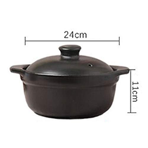 Olla de cocotte esmaltada resistente a altas temperaturas, de hierro fundido, con tapa, apta para cocinas de restaurantes, de llama abierta, de cerámica de alta temperatura moderno 3.0L color