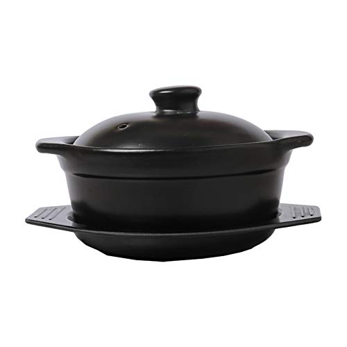 Olla de cocotte esmaltada resistente a altas temperaturas, de hierro fundido, con tapa, apta para cocinas de restaurantes, de llama abierta, de cerámica de alta temperatura moderno 3.0L color