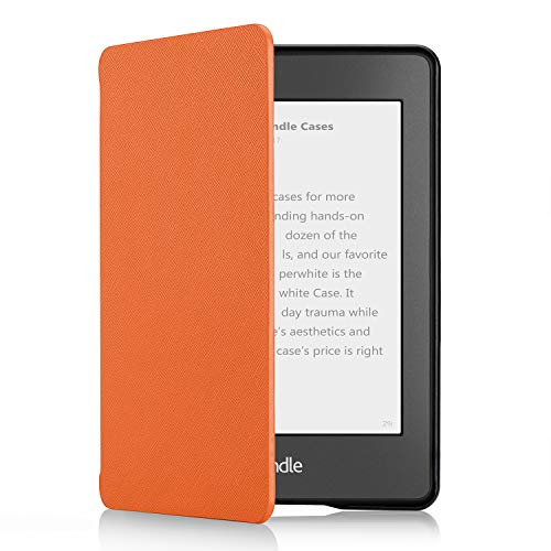 OMOTON Funda para Kindle Paperwhite (10ª Generación) Carcasa Kindle Paperwhite (2018 Lanzado), Sueño Automático, Cierre Magnético, Color Naranja, PU Duro, Solo para Kindle Paperwhite 2018