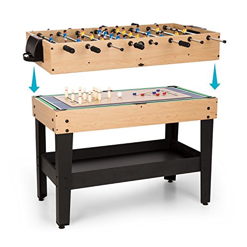 Oneconcept Game-Star - Mesa de Juegos , Mesa multifunción , Incluye 37 Juegos Diferentes , Futbolín , Patas de la Mesa con Altura Regulable , Reglas de Juego detalladas , Medidas: 105 x 71 x 58 cm