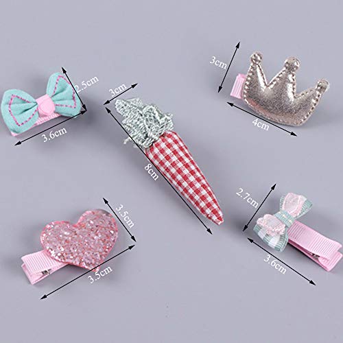 Onnea 10 Piezas Pinzas de Cabello Barrettes Rosado para Niñas Bebé Conejo Rábano Bowknot Animal (Conejo Rábano)