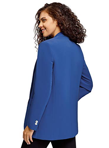 oodji Ultra Mujer Chaqueta Holgada sin Cierre, Azul, ES 34 / XXS