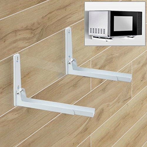 OTTOCASA Soportes de Microondas de Acero Inoxidable Soporte de Montaje de Pared Resistente Soporte de Estante Plegable Ajustable Robusto para Cocina