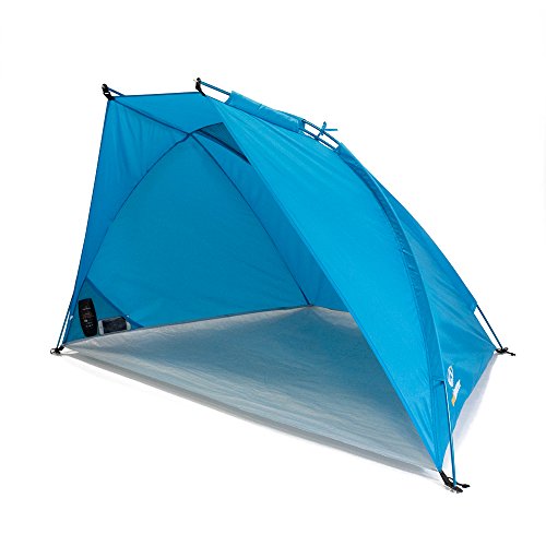 outdoorer carpa para playa ligera Helios Air 850, protección UV de 80, compacta, volúmen pequeño para viajar, tienda de campaña solar con varillas de aluminio y circulación del aire