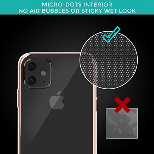 OWM Funda Transparente para iPhone 11 de TPU de Silicona + [Protector de Pantalla de Cristal Templado] Carcasa iPhone 11 Suave de Gel Transparente con Borde de Color (2019) - Oro Rosa