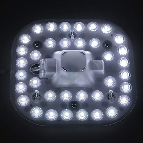 Pack de 2 módulos de reequipamiento LED con soporte magnético, 18 W, 6500 K blanco frío, 145 x 145 mm, 1700 lúmenes, CA 165 – 265 V, listo para conectar para lámpara de techo, no regulable