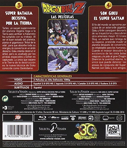 Pack Dragon Ball Z. Película 3: Super Batalla Decisiva Por La Tierra. Película 4: Son Goku El Super Saiyan. Bluray [Blu-ray]