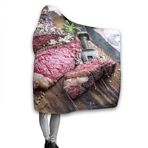 PageHar Buffalo Brown American Barbecue Dry Aged Wagyu Tomahawk Steak Board Food Drink Beef Red Angus Australian BBQ Warm Throw Blanket Ultra Soft Flannel Fleece All Season Light Weight Living Room