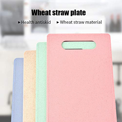 Paja de trigo Tablas de cortar con agujero para colgar Diseño antideslizante textura corte de la cocina placas de herramienta para la carne de la fruta que taja vehículos Boards Gadgets (Blue)