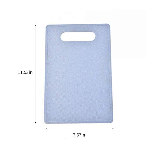 Paja de trigo Tablas de cortar con agujero para colgar Diseño antideslizante textura corte de la cocina placas de herramienta para la carne de la fruta que taja vehículos Boards Gadgets (Blue)