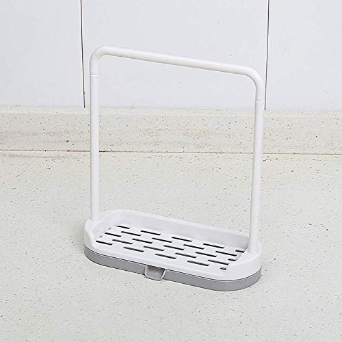 Paño de Cocina Trapo Esponja Soporte para jabón Organizador de Fregadero Escurridor de líquido para lavavajillas Rejilla Accesorios de Cocina Bandeja de Uso Multiusos Más Conveniente y Simple (Gris)