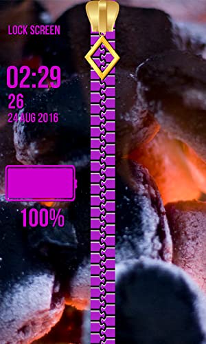 Pantalla de bloqueo con cremallera - Fuego