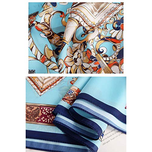 Pañuelo de cabeza de cuello para mujer Damas simple satinado de impresión de emulación de seda de la bufanda pueda utilizarse a diario la función de proximidad ( Color : White , Size : 58x58cm )