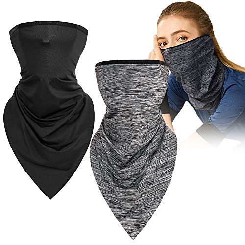 Pañuelo de seda de hielo,Máscara de Seda de Hielo,Protector de Cuello Deportivo con pañuelo en la Cabeza,Multifuncional Balaclava Headwear Protector Solar A Prueba de Viento Hombres Y Mujeres -2pcs