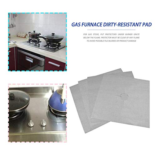 Papel de aluminio reutilizable 4 unids/lote protectores de estufa de gas cubierta/forro reutilizable antiadherente de silicona apto para lavavajillas-plata BCVBFGCXVB