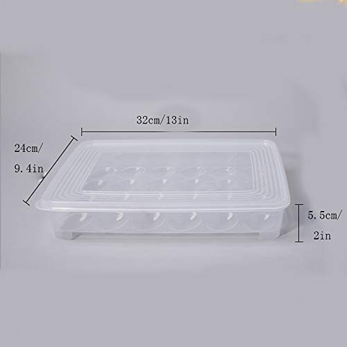 Paquete de 3 soportes para huevos cubiertos para refrigerador, dispensador de caja de almacenamiento de huevos de bandeja de huevos transparente 3X24, contenedores de huevos de plástico apilables.