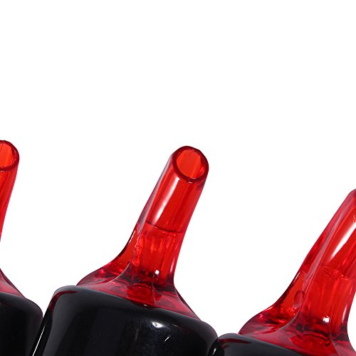 Paquete de 4 joli dosificador de botellas medido automático-dispensador de caño de flujo de botellas de vino de plástico duro caliente. dosificador de medidas de alcohol para bares rojo