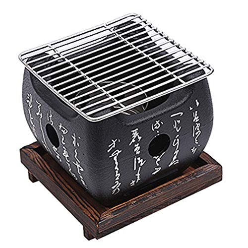 Parrilla de barbacoa de estilo japonés, estufa de barbacoa portátil, barbacoa reutilizable accesorios de carbón de metal hogar camping herramientas de cocina portátiles para camping hogar fiesta