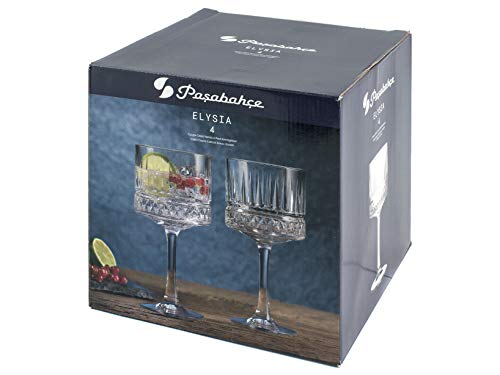 Pasabahce 471733 Elysia - Juego de 4 copas de cóctel, cristal, transparente, 50 cl