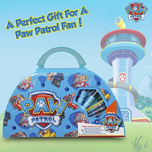 PAW PATROL Estuche Pinturas para Niños, Maletin Pinturas con Material Escolar, Incluye Acuarelas Niños Rotuladores y Ceras de Colores, Regalos Creativos para Niños y Niñas 3+