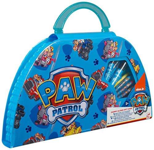 PAW PATROL Estuche Pinturas para Niños, Maletin Pinturas con Material Escolar, Incluye Acuarelas Niños Rotuladores y Ceras de Colores, Regalos Creativos para Niños y Niñas 3+