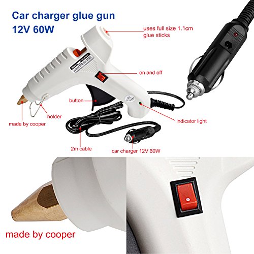 PDR Glue Gun 40W, 12V Mini Car Charger Glue Gun con puerto para encendedor de cigarrillos, Kit de Reparación de Abolladuras Sin Pintura para automóviles, camiones, motocicletas, etc