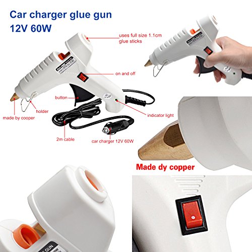 PDR Glue Gun 40W, 12V Mini Car Charger Glue Gun con puerto para encendedor de cigarrillos, Kit de Reparación de Abolladuras Sin Pintura para automóviles, camiones, motocicletas, etc