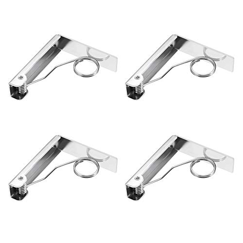 Peerless - Pinzas para mantel, de acero inoxidable, de metal, para mesa de picnic, para exteriores, grandes mesas de pícnic, fiestas, barbacoas, banquetes (4)