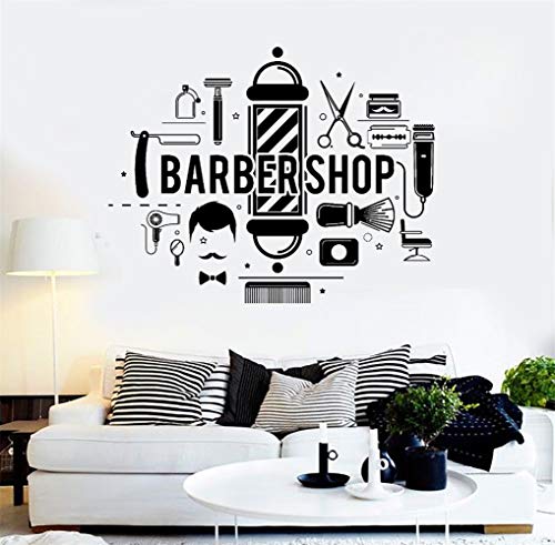 pegatina de pared 3d Barbershop Words Living Room Decorar para peluquería para peluquería