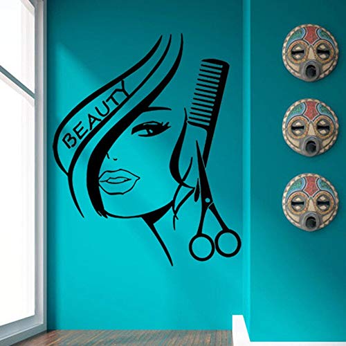 pegatina de pared etiqueta de la pared Creative Barber Shop Fashion Hair Salon High Quaility Beauty Graphic Art Decal Room para peluquería